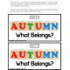 AUTUMN Task Cards for NON-READERS - WHAT BELONGS Special Education/ELL/Autism